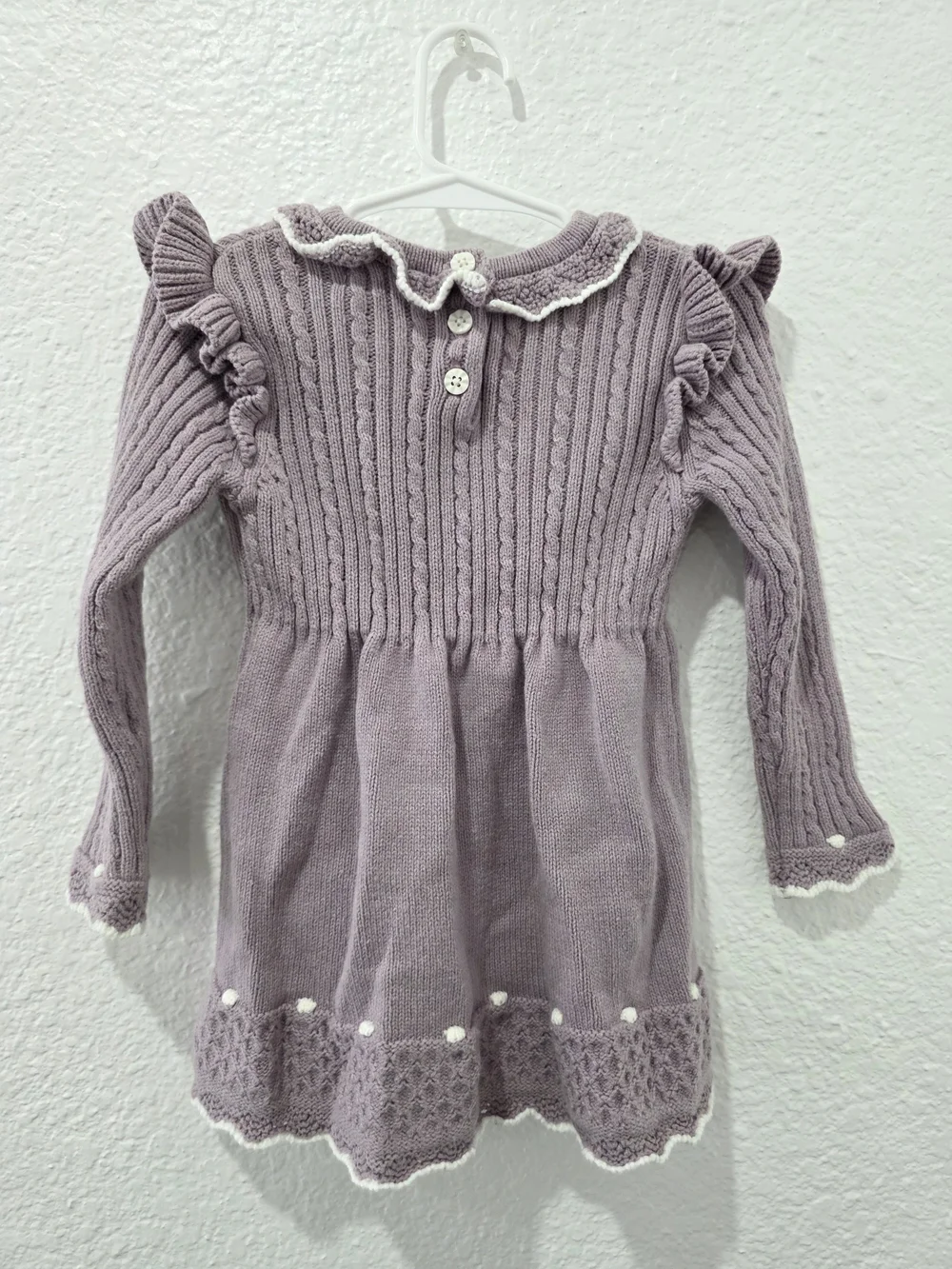 Cynthia Rowley Lavender Knit Ruffle-Trim Dress 2 Pieset Set